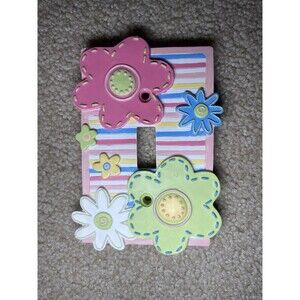 Borders Unlimited Vintage 3D Floral Toggle Light Switch Cover Plate Pastel